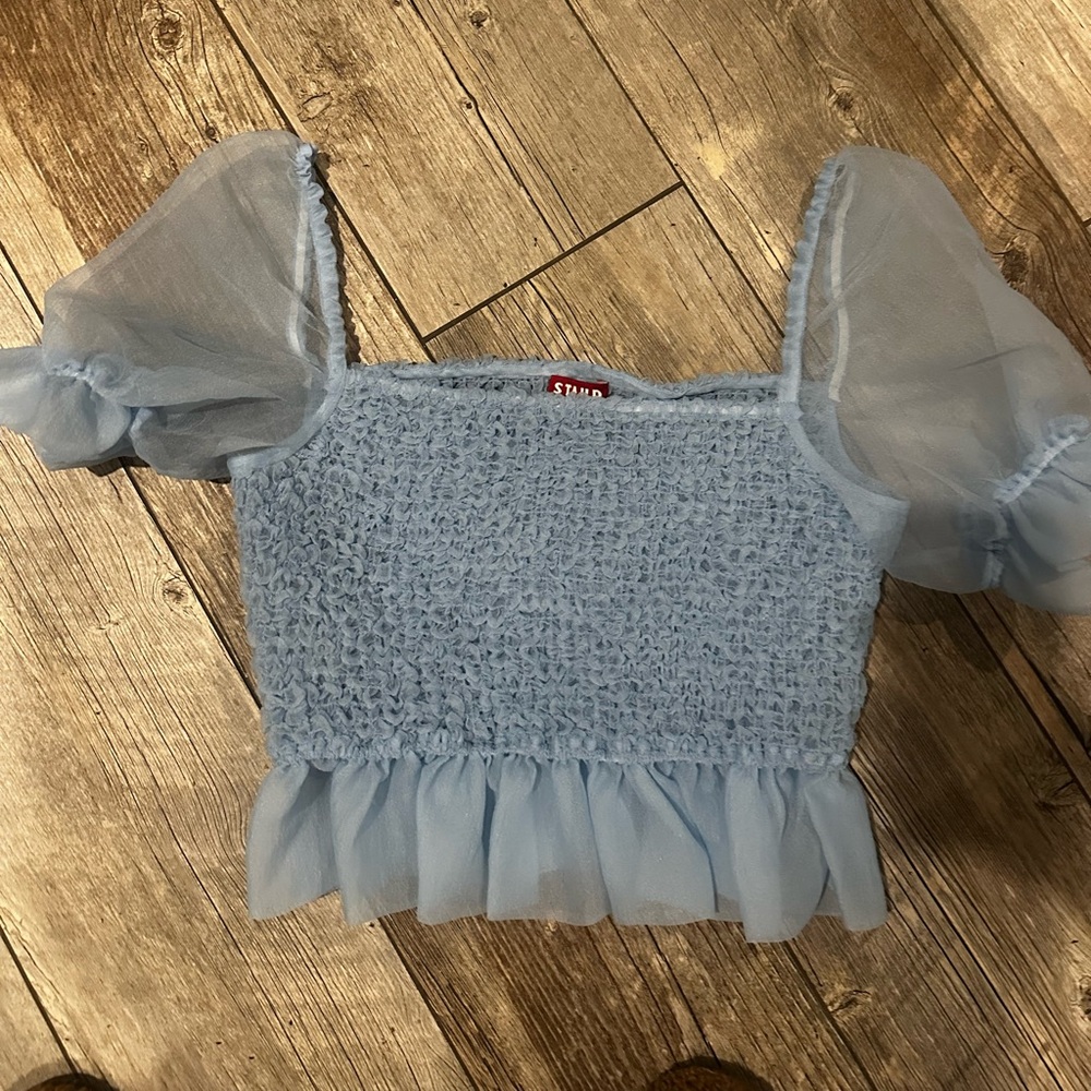 Staud Cannon Top Light Blue M - Picture 2 of 2